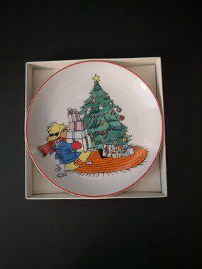 Vintage Schmid Paddington Bear Collector Plate Christmas 1979 Made in Japan
